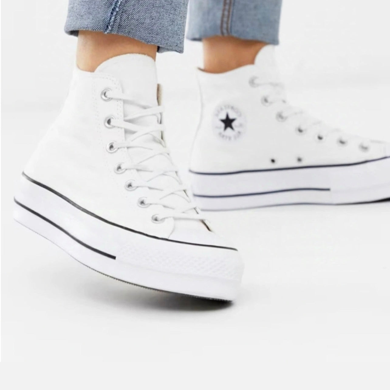 Converse - Chuck Taylor All Star Plataforma Leather polipiel Blanca